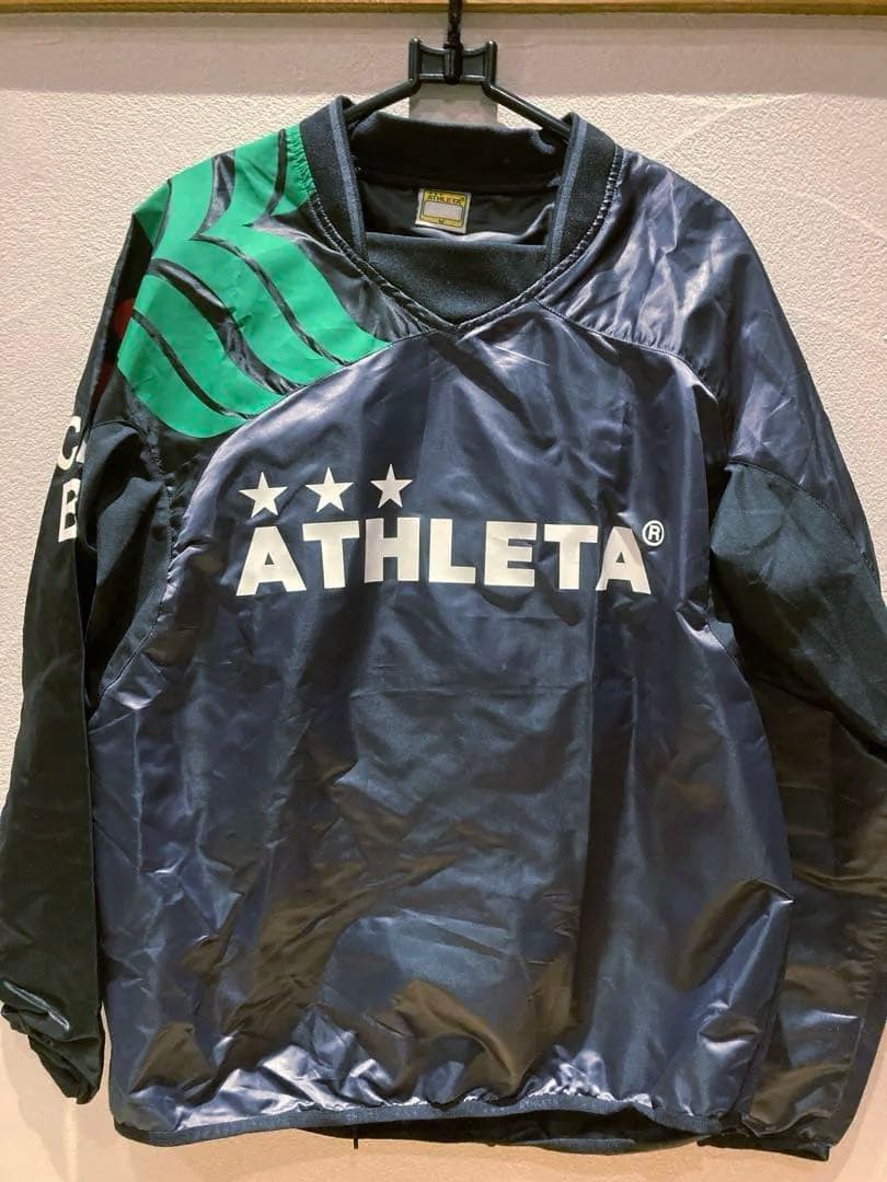 ATHLETA サッカー用ウィンドブレーカー上下 M 黒/緑