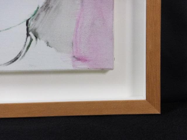 現代美術　福島淑子　直筆サイン『Untitled』キャンヴァスに油彩 0317B