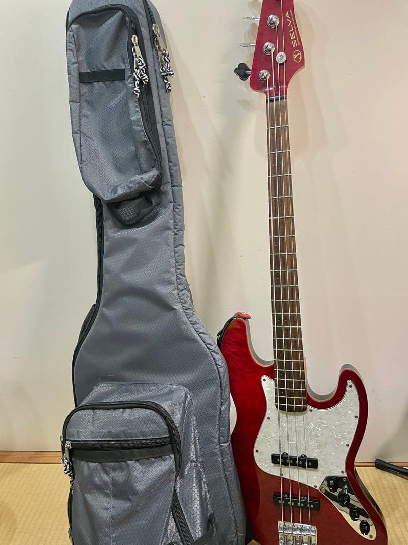 【値下げしました】SELVA エレキベース レッド ギグバッグ付き