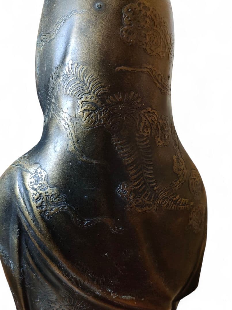 【鶯玉作】観音菩薩 仏像 古美術 非鉄 金属工芸 彫刻 観音像