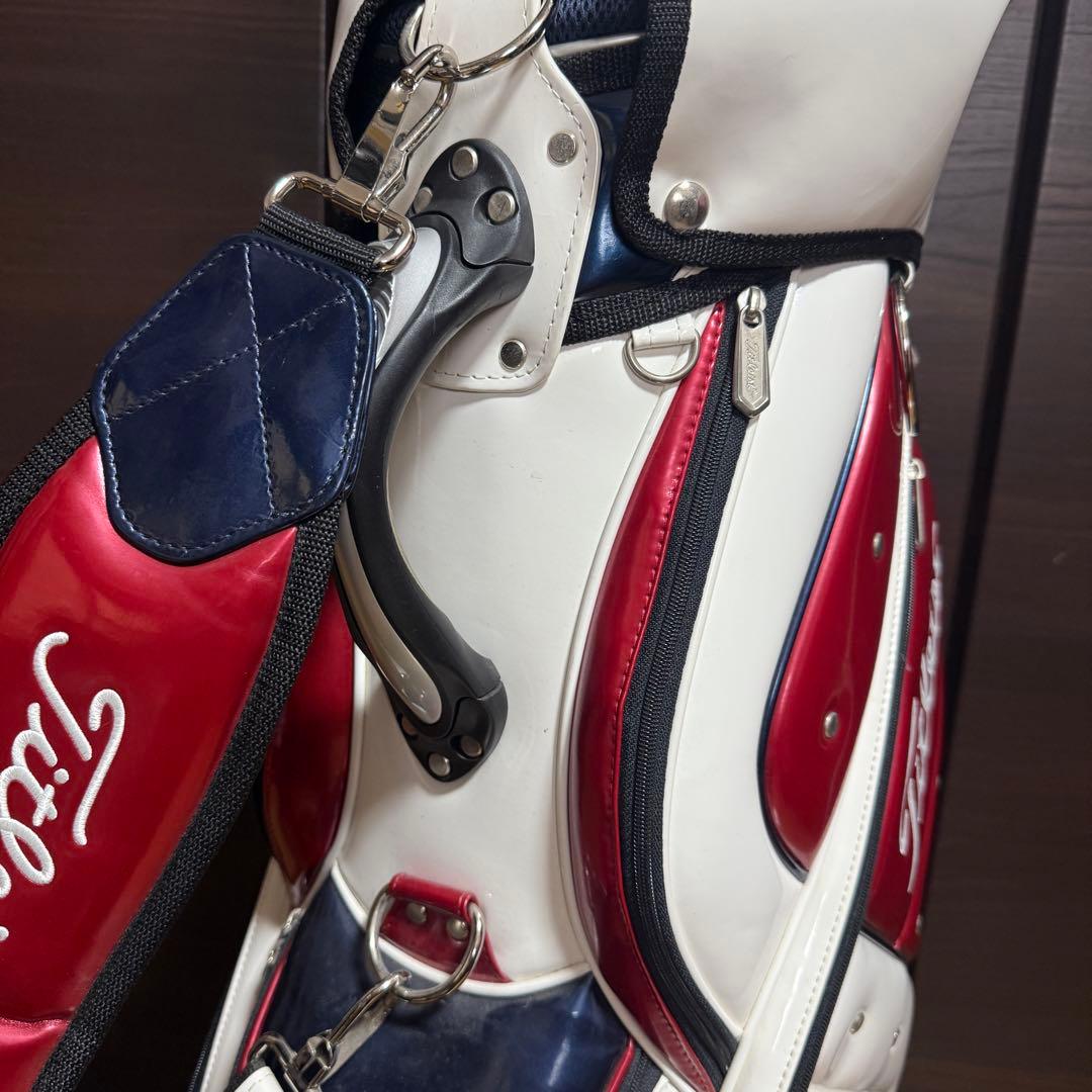 Titleist キャディバッグ ゴルフバッグ ホワイト/レッド/ネイビー