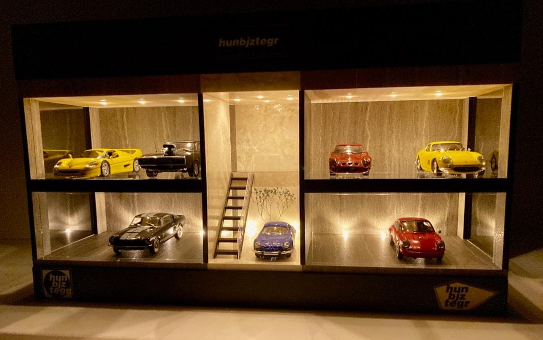 1/43展示13台可・大理石＆砂岩・2層式ディスプレーBOX / ネオジオラマ