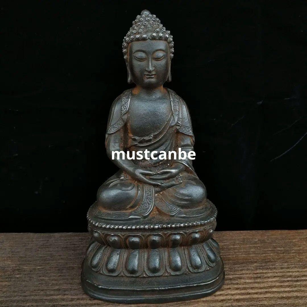 鉄器 仏像 釈迦仏坐像 彫刻 置物 開運 風水 工芸品