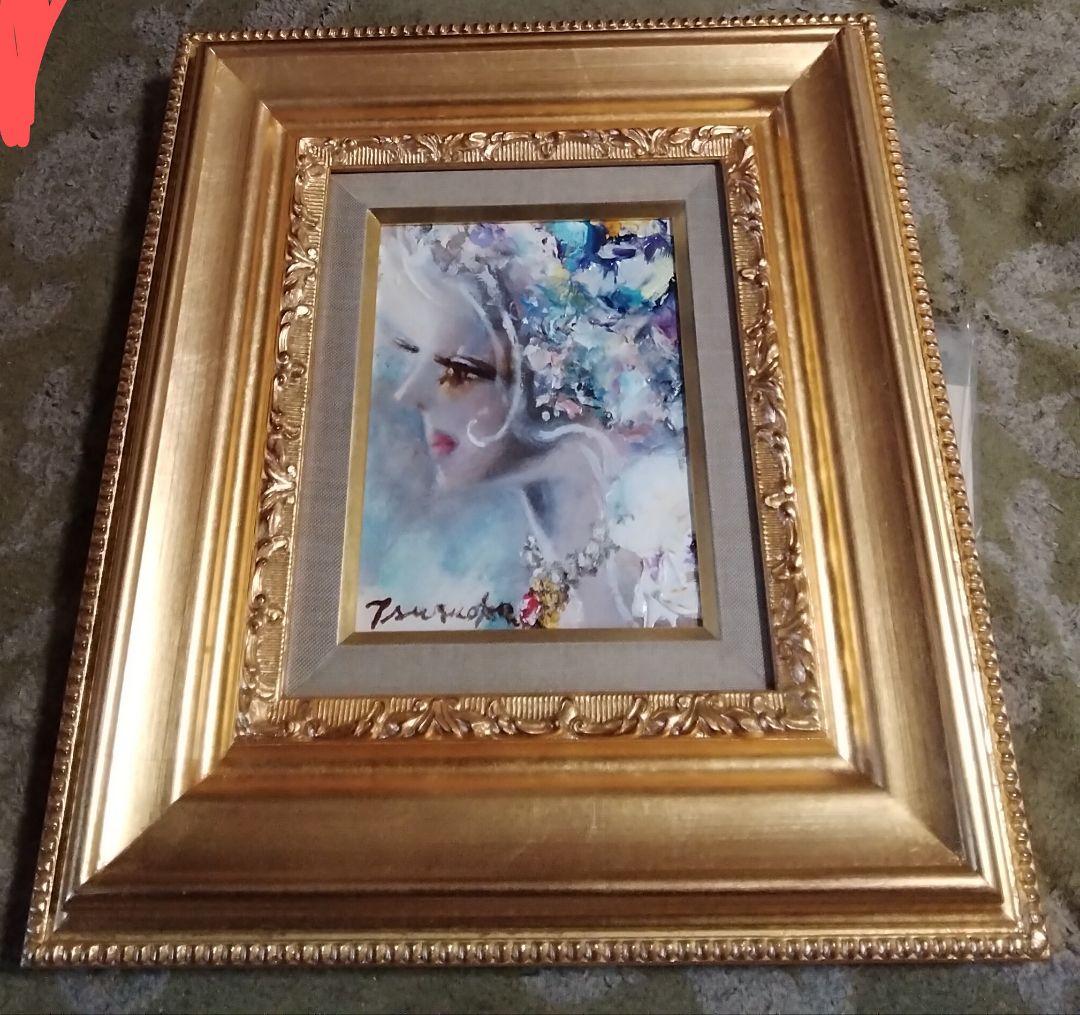 鶴岡義雄マドモアゼル真作油彩1号程美術市場号60万美術名鑑号190 万評価中古