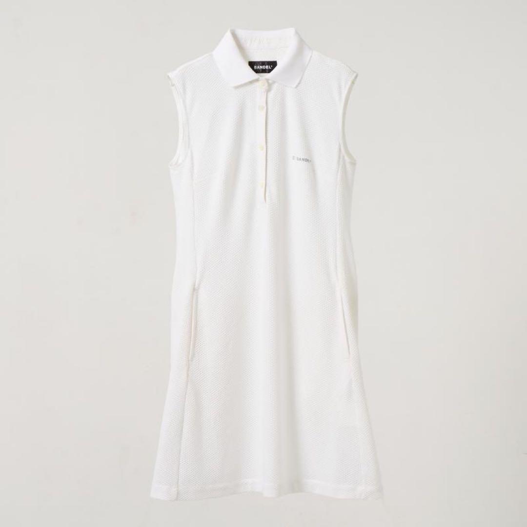 新品タグ付き◎Bandel メッシュポロワンピース ホワイト