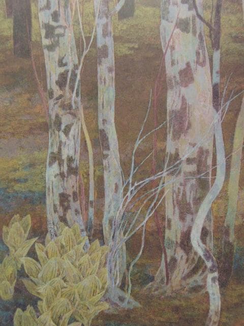 間瀬琳一、【湿原】、希少な額装用画集より、新品額装付