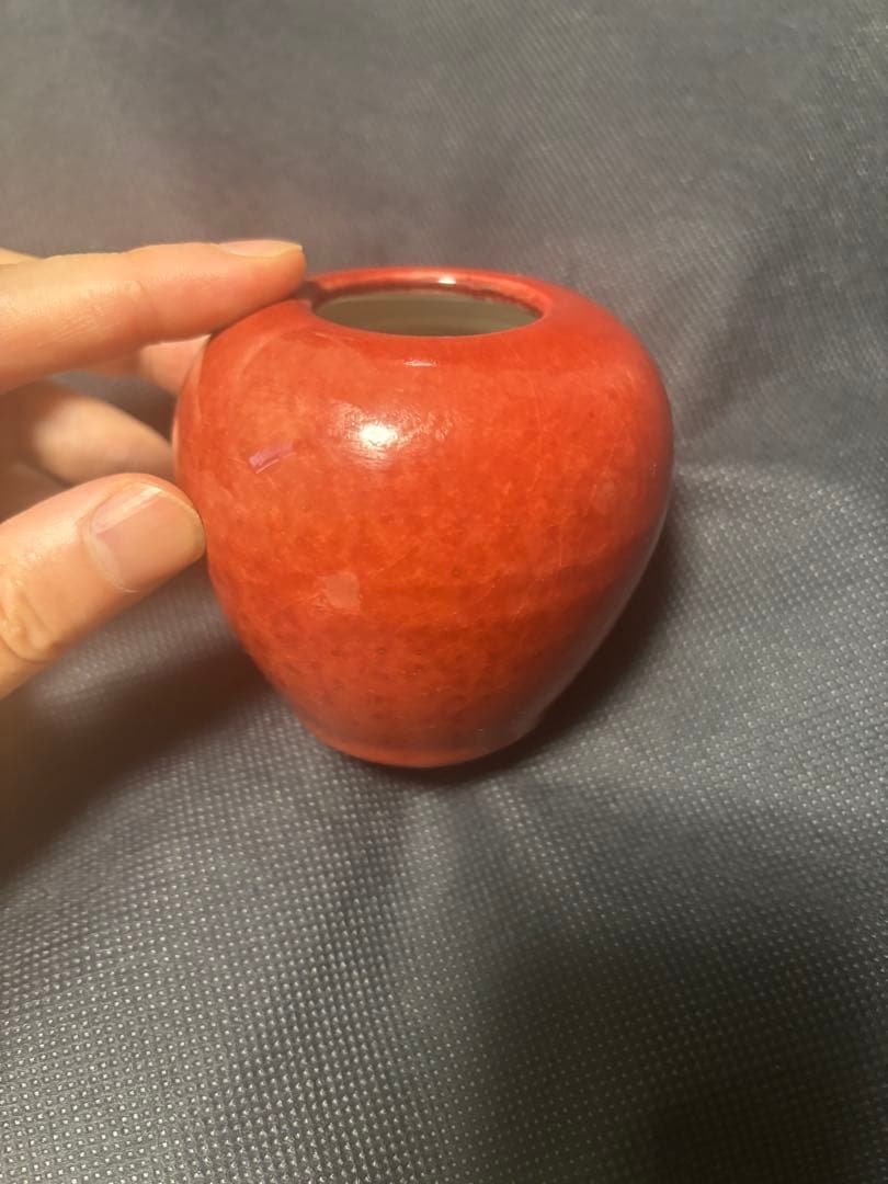 中国古美術品　清の時代　郎窯紅　水盂 水滴8cm