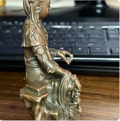 仏教美術 中国 仏像 自在観音 坐龍仏珠観音 銅製 銅器