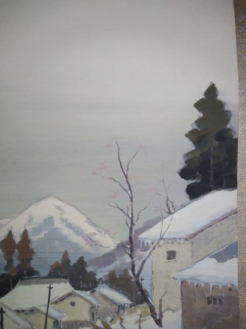 雪の朝 小島一谿(一渓)の掛け軸