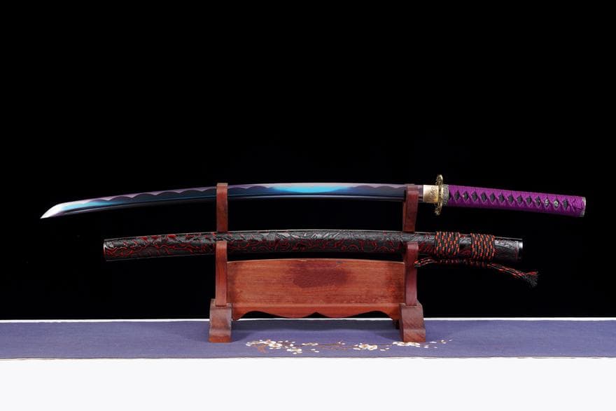 【紫の侍】 模造刀 居合刀 武士道 武具 漢剣 唐刀 龍泉剣 手鍛造打