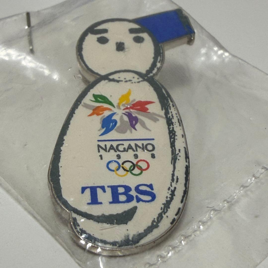 匿名配送料込☆1998年冬季長野オリンピック ピンバッジ TBS雪だるま 放送局