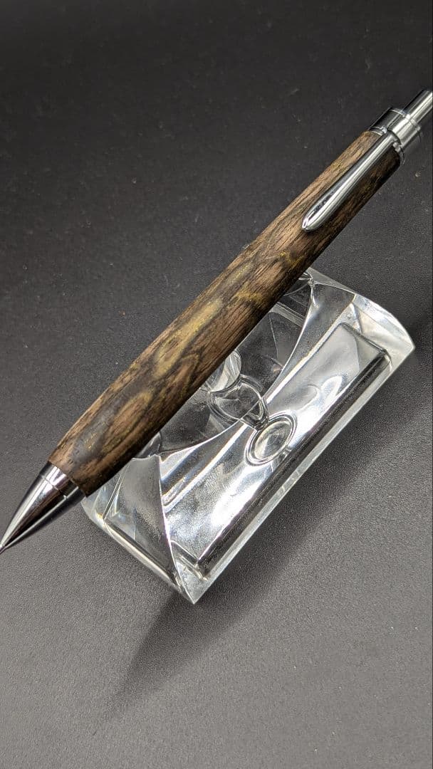 410ペン工房翌檜　極上　黒柿　孔雀杢　木軸シャーペン　ボールペン