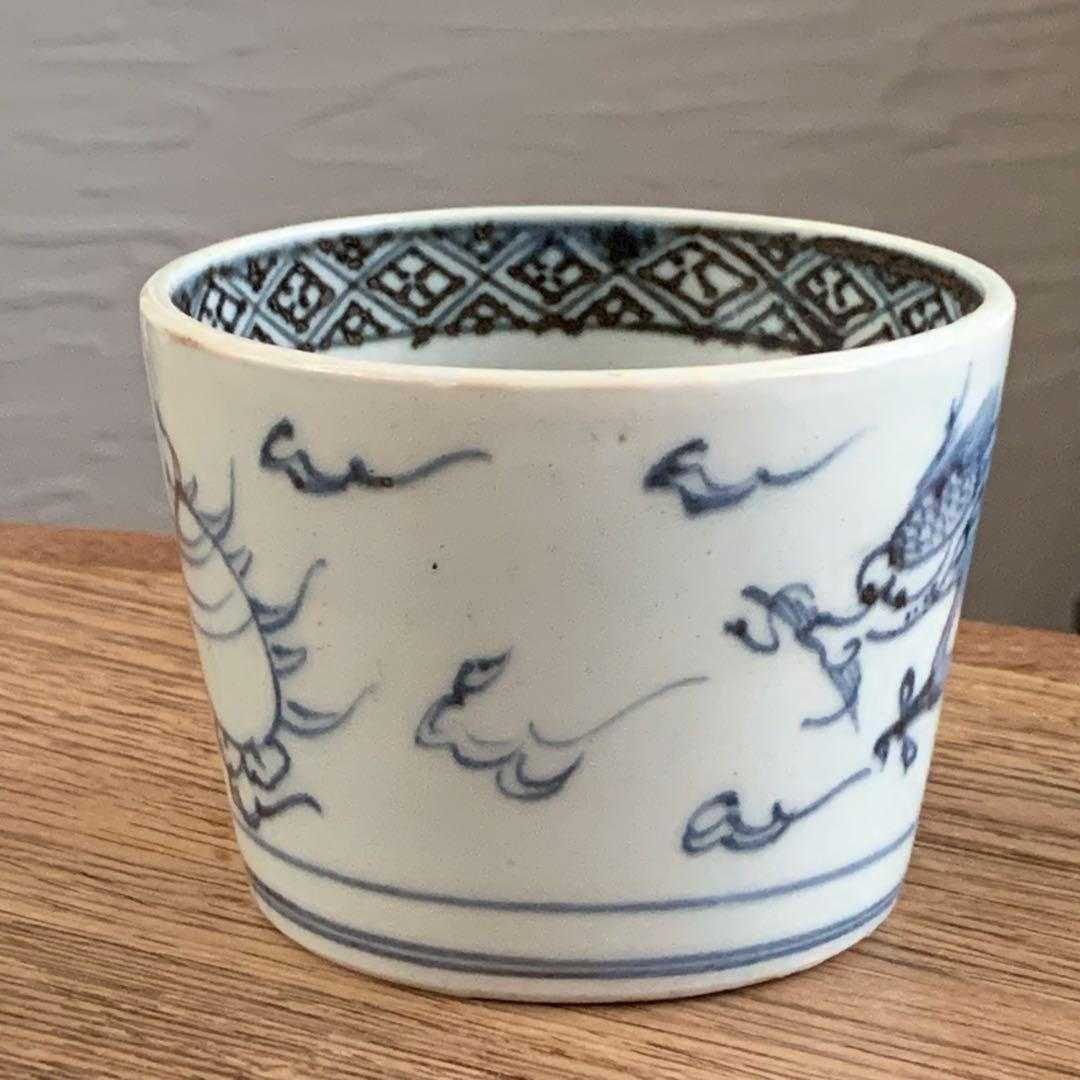 蕎麦猪口 古伊万里 龍 染付 1客