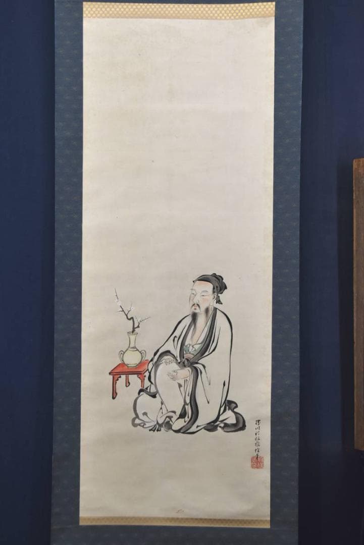 【真作】狩野勝川院（雅信）/江戸前期/林和靖図/掛軸/名家伝来/AA-420