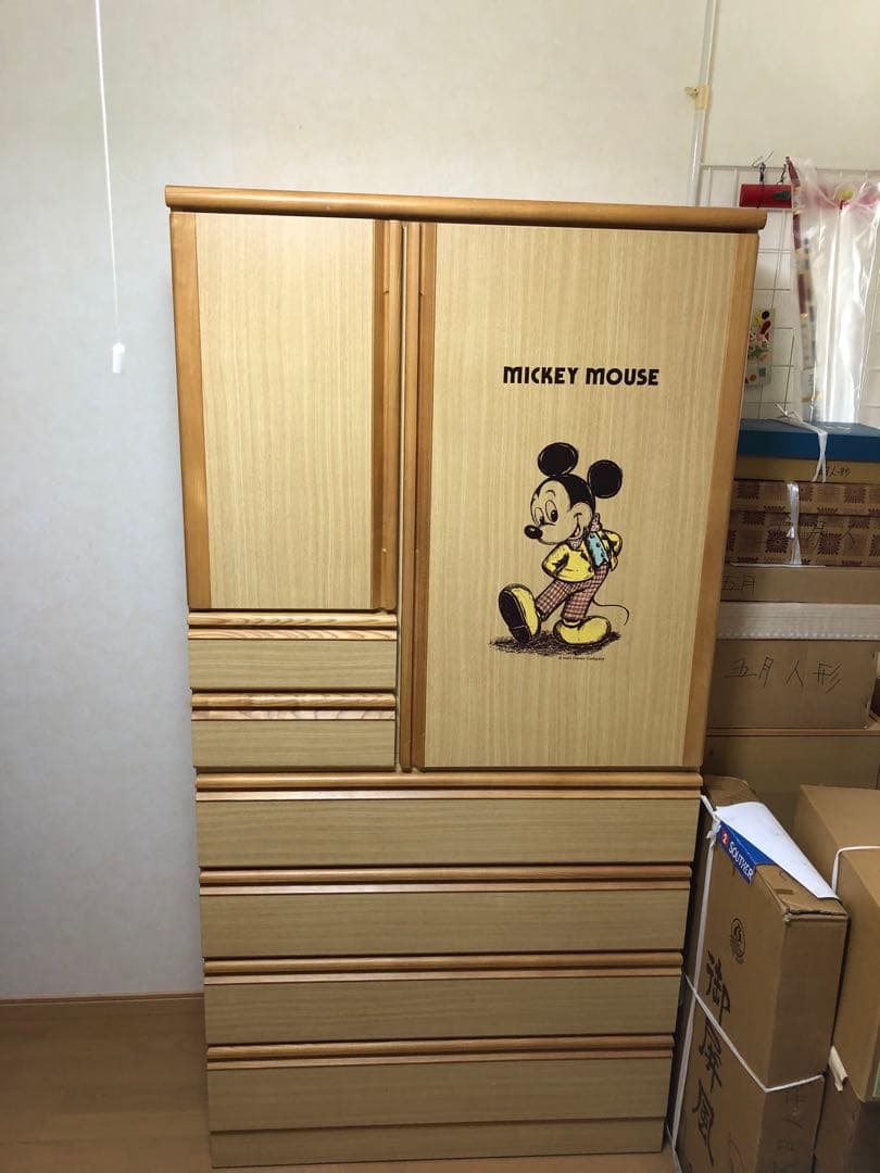 【高級・送料込】タンス　ミッキー　チェスト　収納　箪笥　キャラクター(匿名配送)
