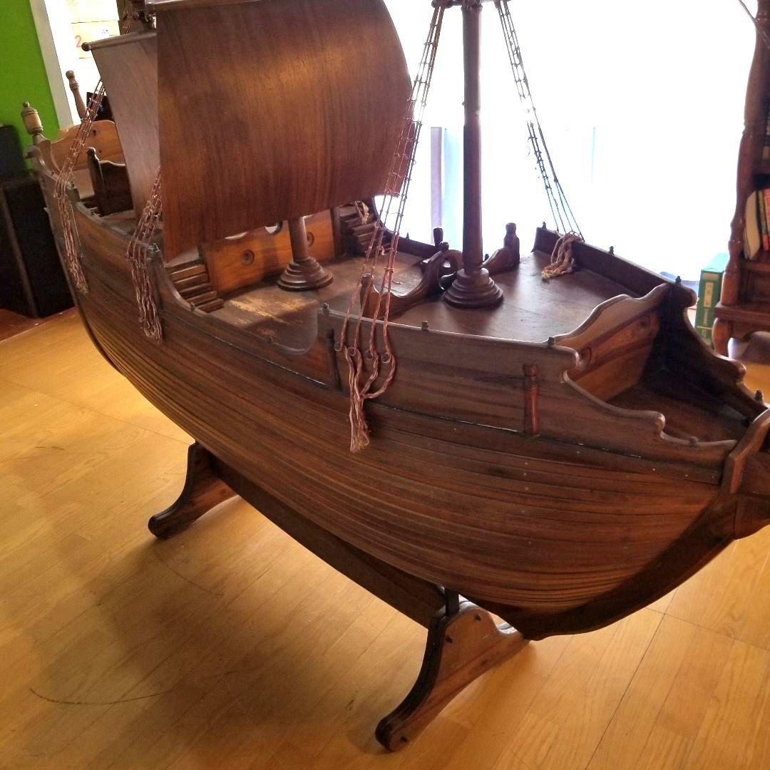 アンティークワインラック　船　ヴィンテージ　スペイン製　チーク材