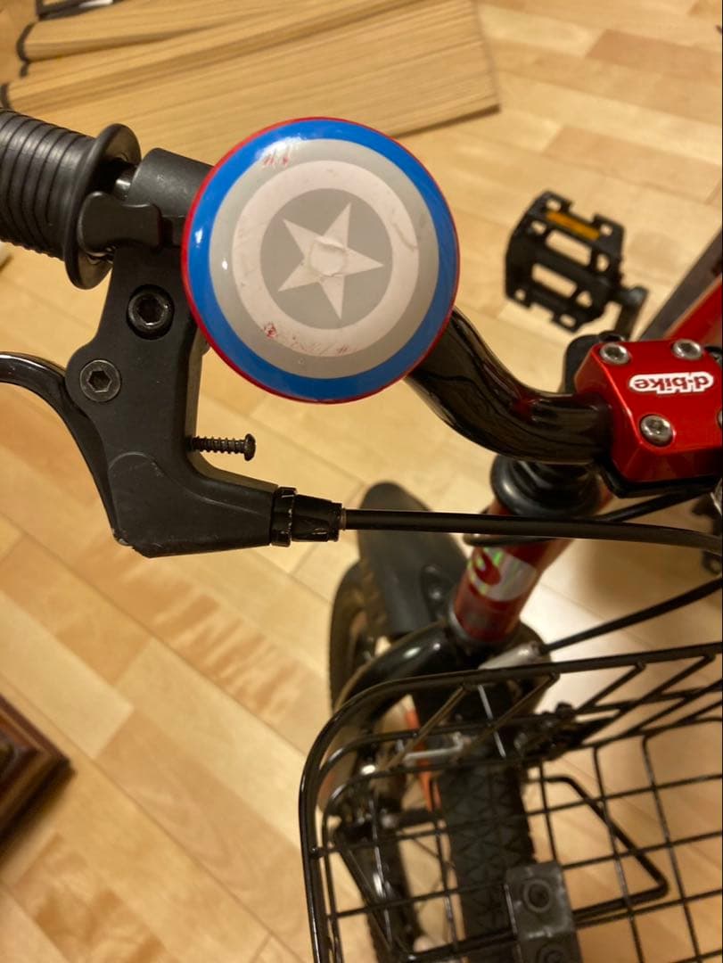 アイデス　d-bike 自転車　カゴ　補助輪　付き　赤　キッズ　ストライダー