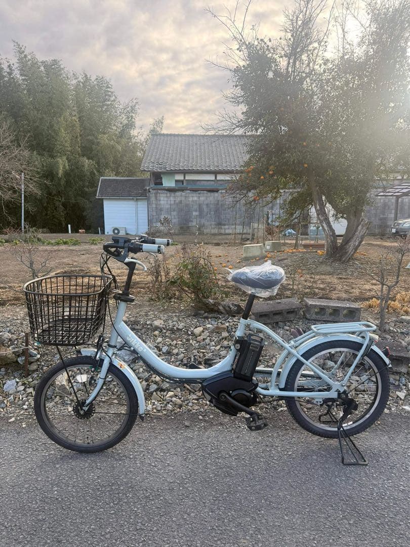 水色 電動アシスト自転車 シティタイプ