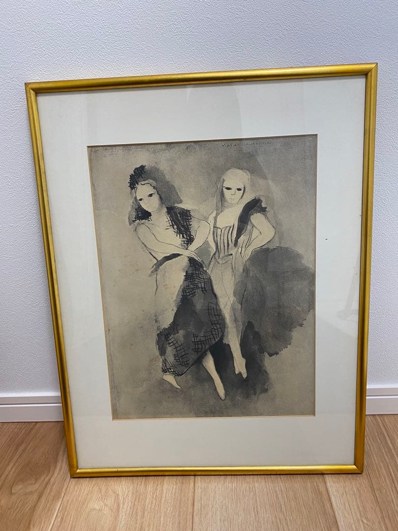 『ダンスの対話より』 / マリー・ローランサン / 直筆サイン 額装 リトグラフ