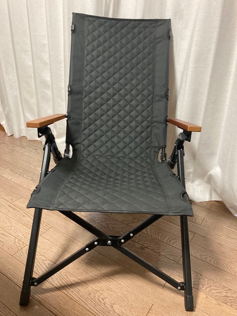 高背折りたたみ椅子 ブラック