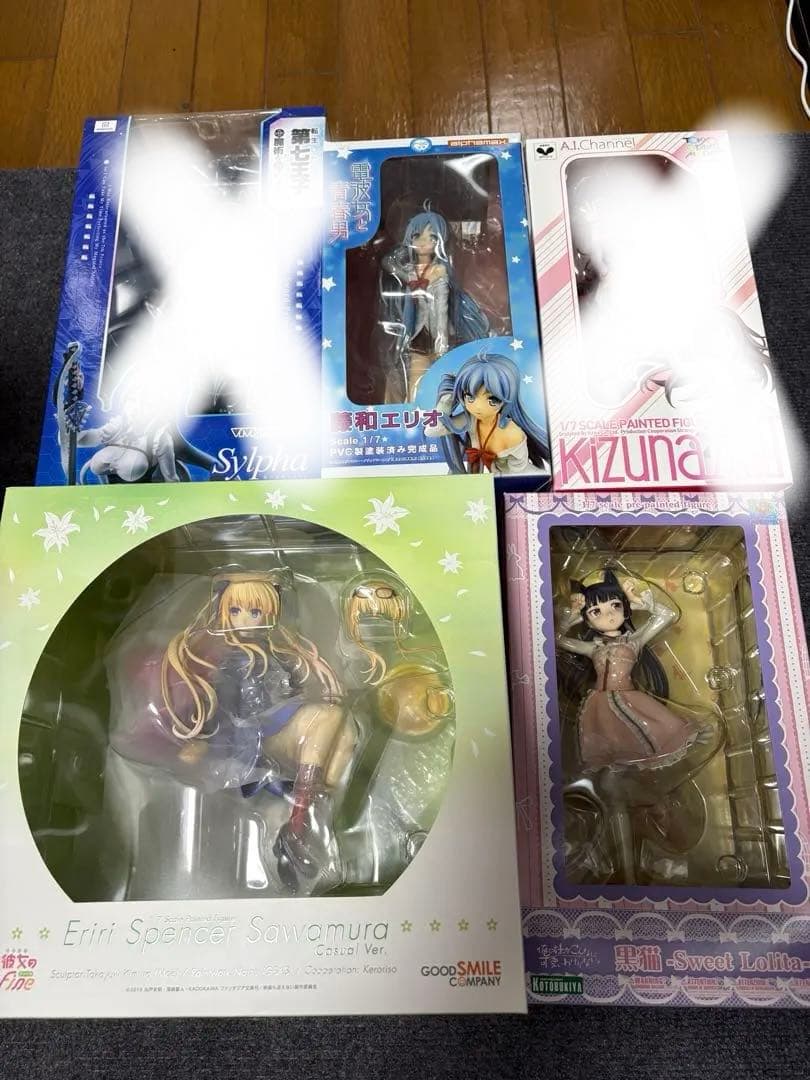 スケールフィギュア　セット　シルファ　黒猫　藤和エリオ　キズナアイ　エリリ