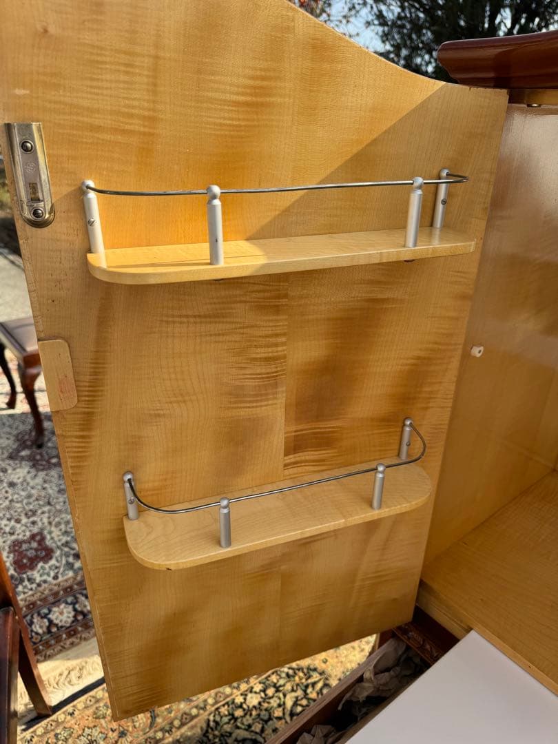 英国アンティーク カクテルキャビネット 1930年代 ウォルナット材 未使用保管