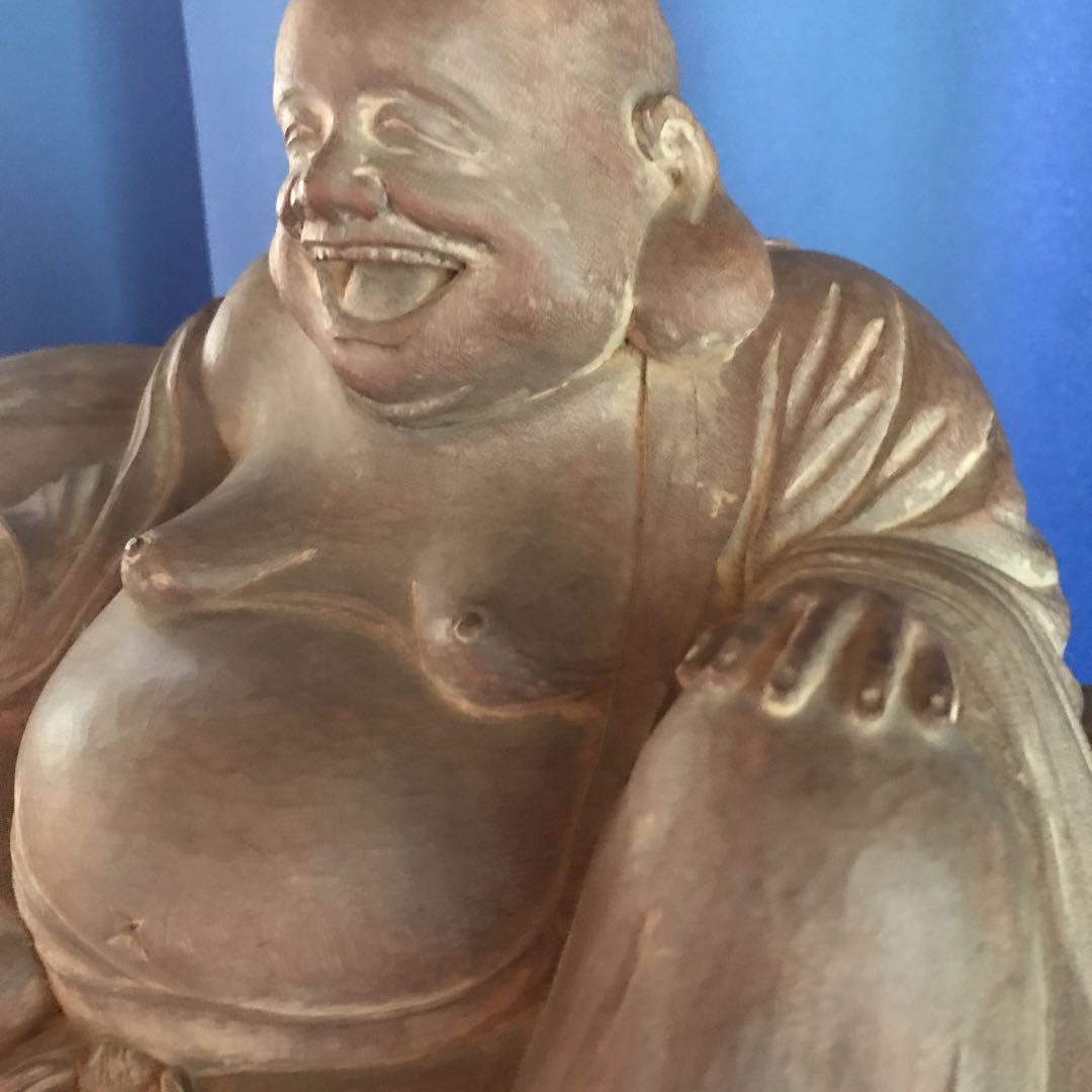 木彫　布袋像？　大黒天像？　加藤　景雲作　大幅値下げ