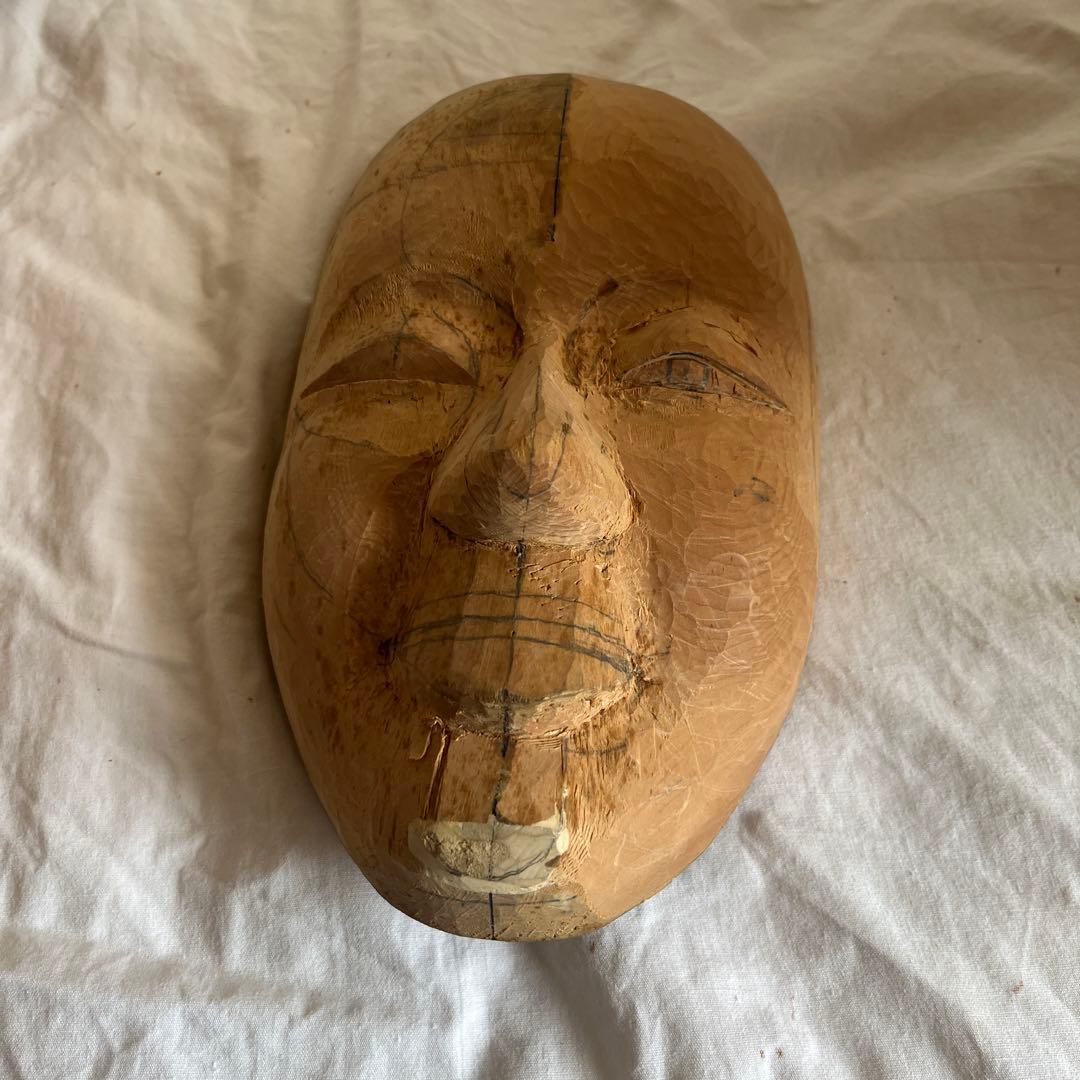 能面，色つけ前