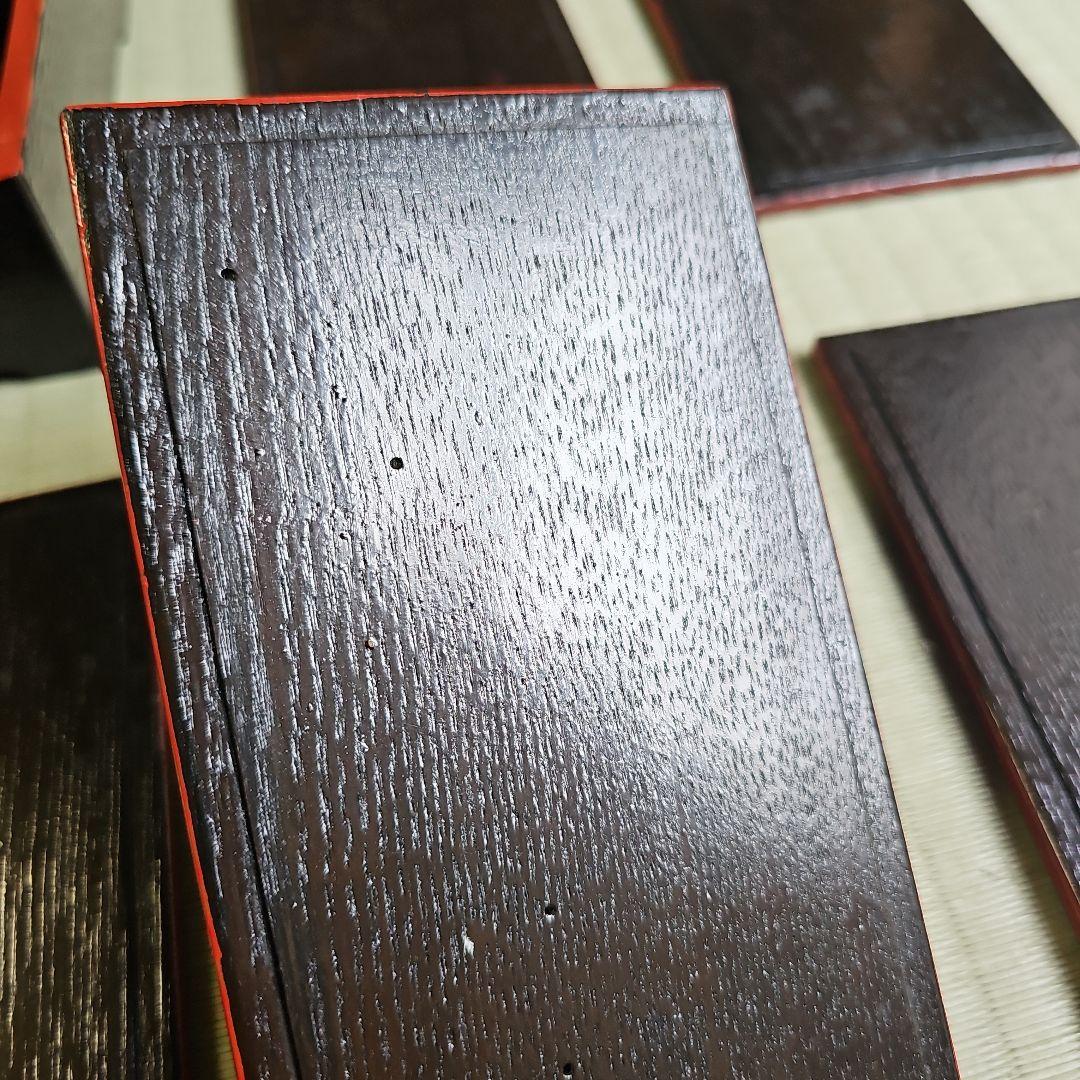 【明治ロマン/1870年物】戦前物 漆塗り弁当箱 漆器 膳の箱 五客 5個朱色