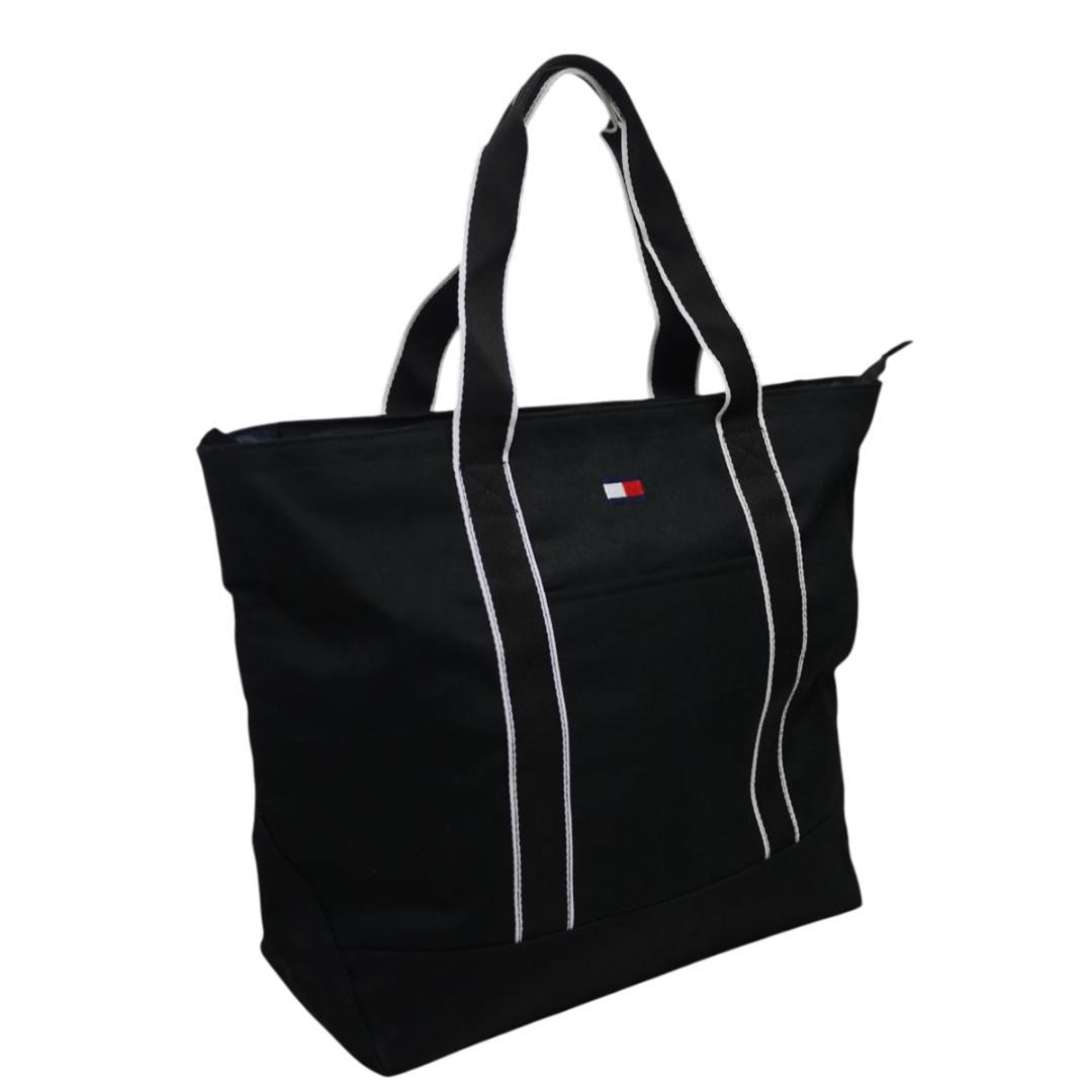 新品 トミーヒルフィガー 刺繍ロゴ トートバッグ ブラック ゴルフにも