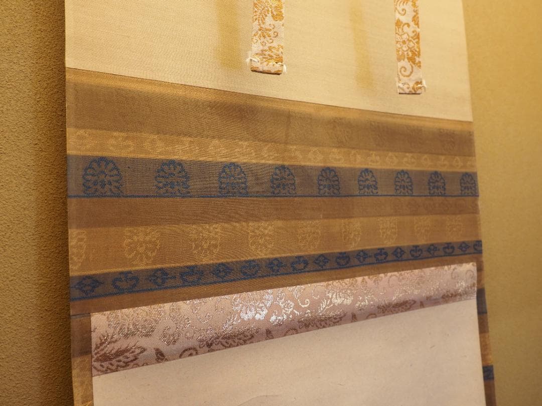 川端玉章自筆『枝垂柳に鶯図』掛軸