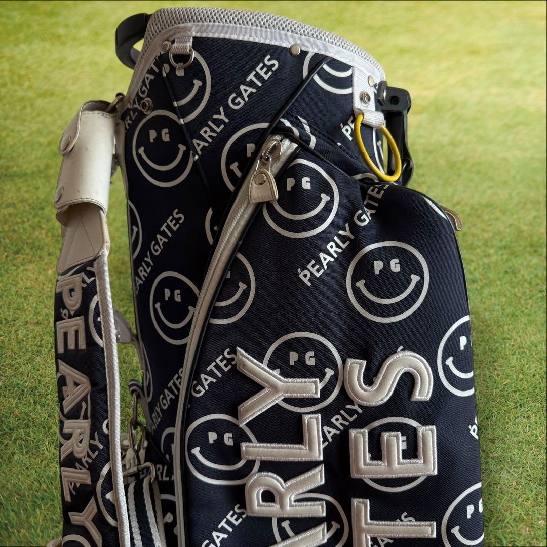 パーリーゲイツ　キャディバッグ　総柄　スタンド式　軽量　ネイビー　紺