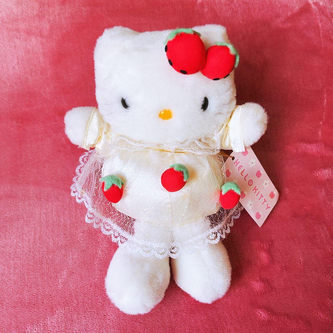 希少レア　ハローキティ　ぬいぐるみ　イチゴ　レトロ　1998 チュール　サンリオ