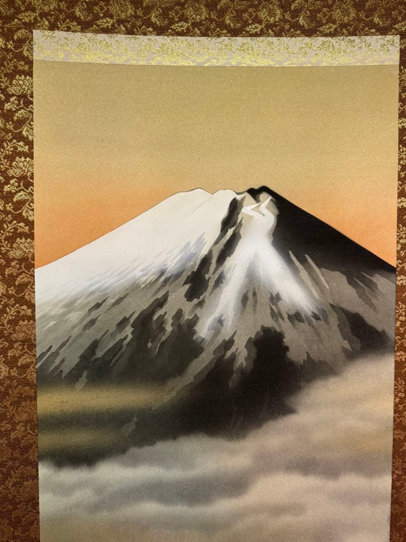 ★即日発送★掛け軸 萬翠 先生 富士山 共箱付き 落款付き