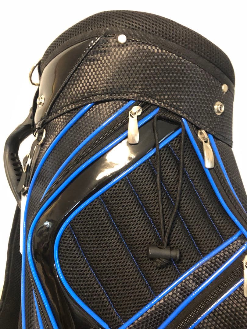 【送料込み】美品　リビエラ　キャディバッグ　青　黒　ゴルフバッグ