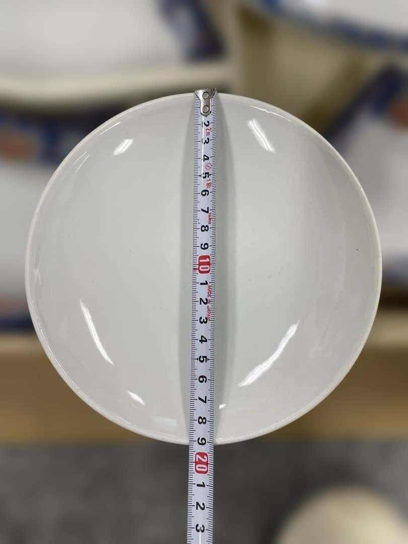 黒い円形プレートと白いプレートセット