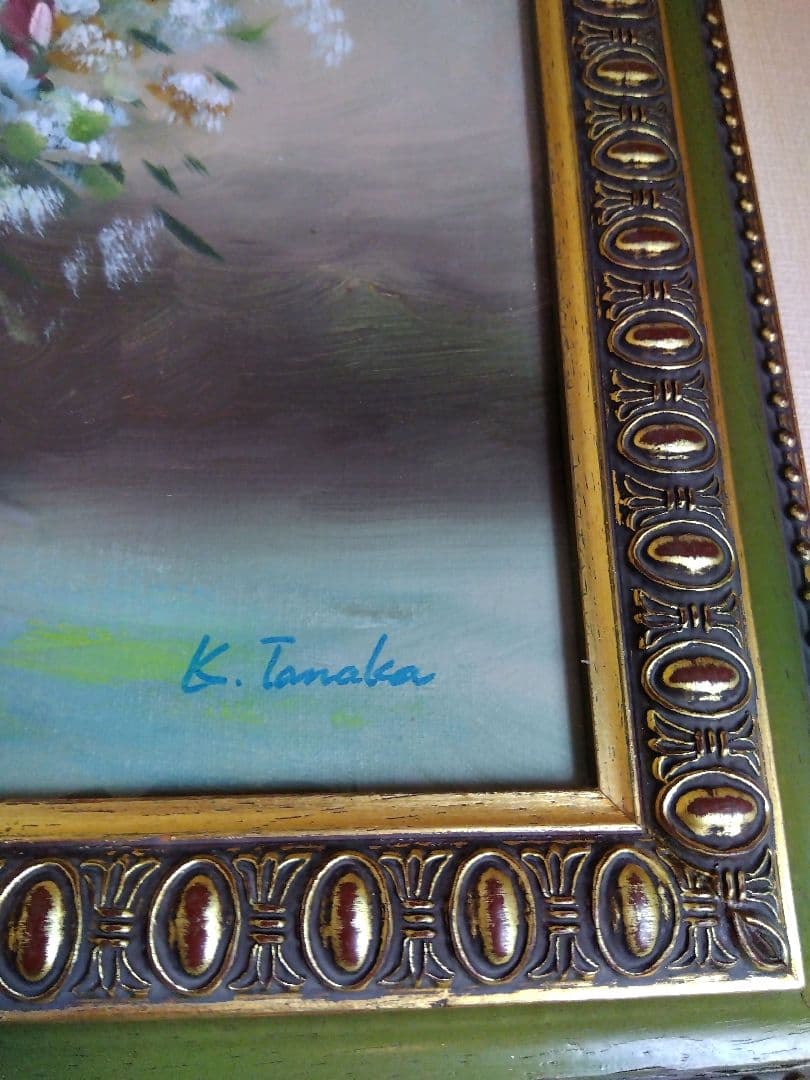 K. Tanaka マーガレット 花束 油彩画