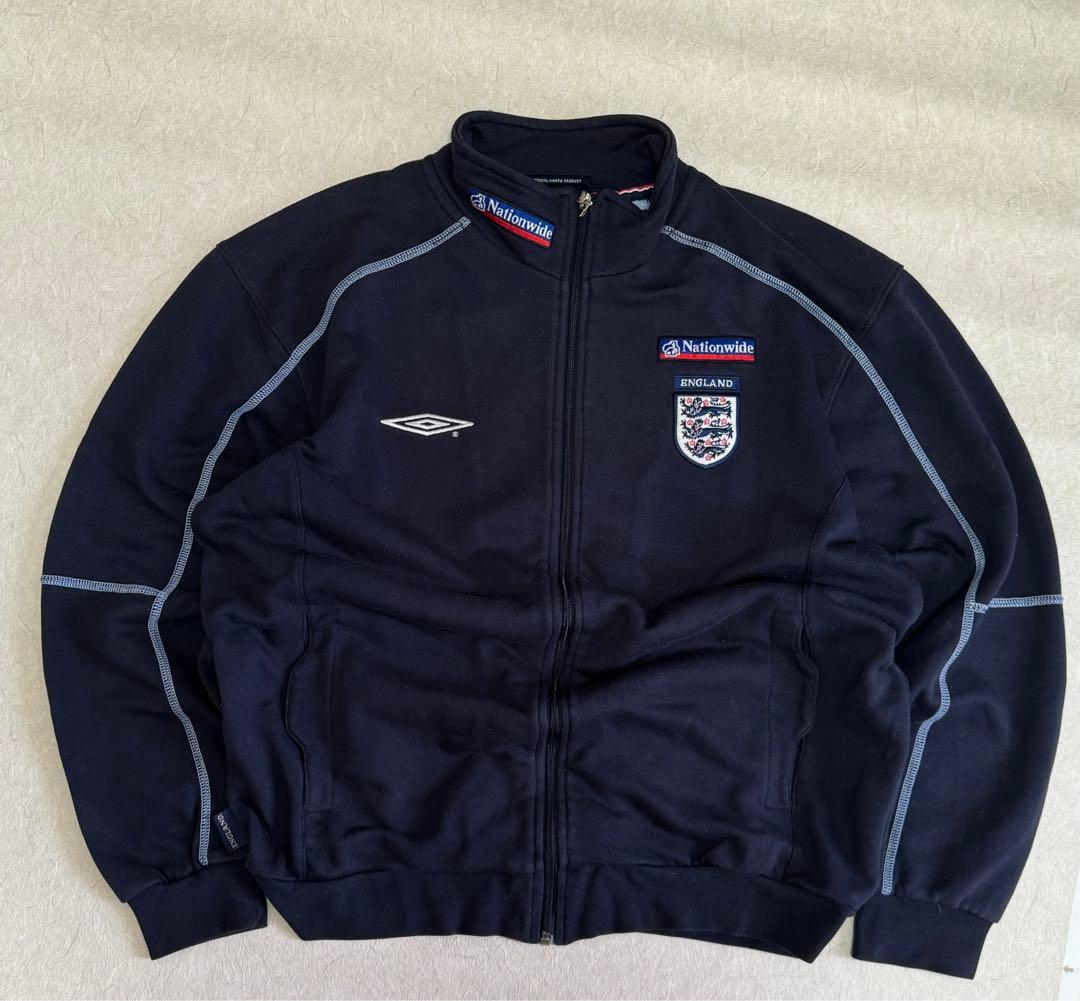 アンブロ　イングランド代表　ジップスウェット　ベッカム　フェード　y2k 短丈