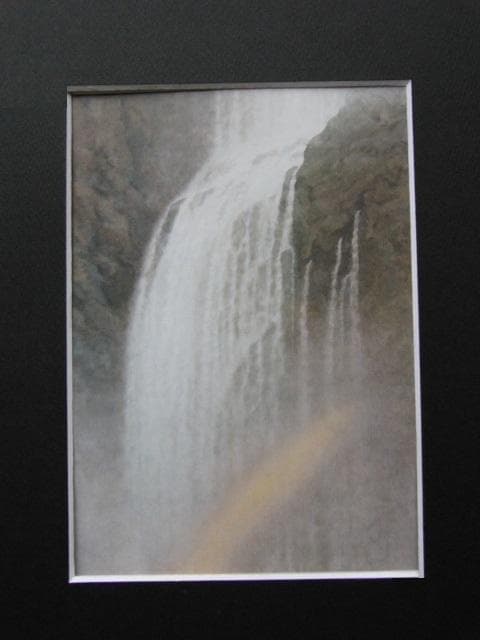 大山忠作、【瀧】、希少な額装用画集より、新品額装付、状態良好