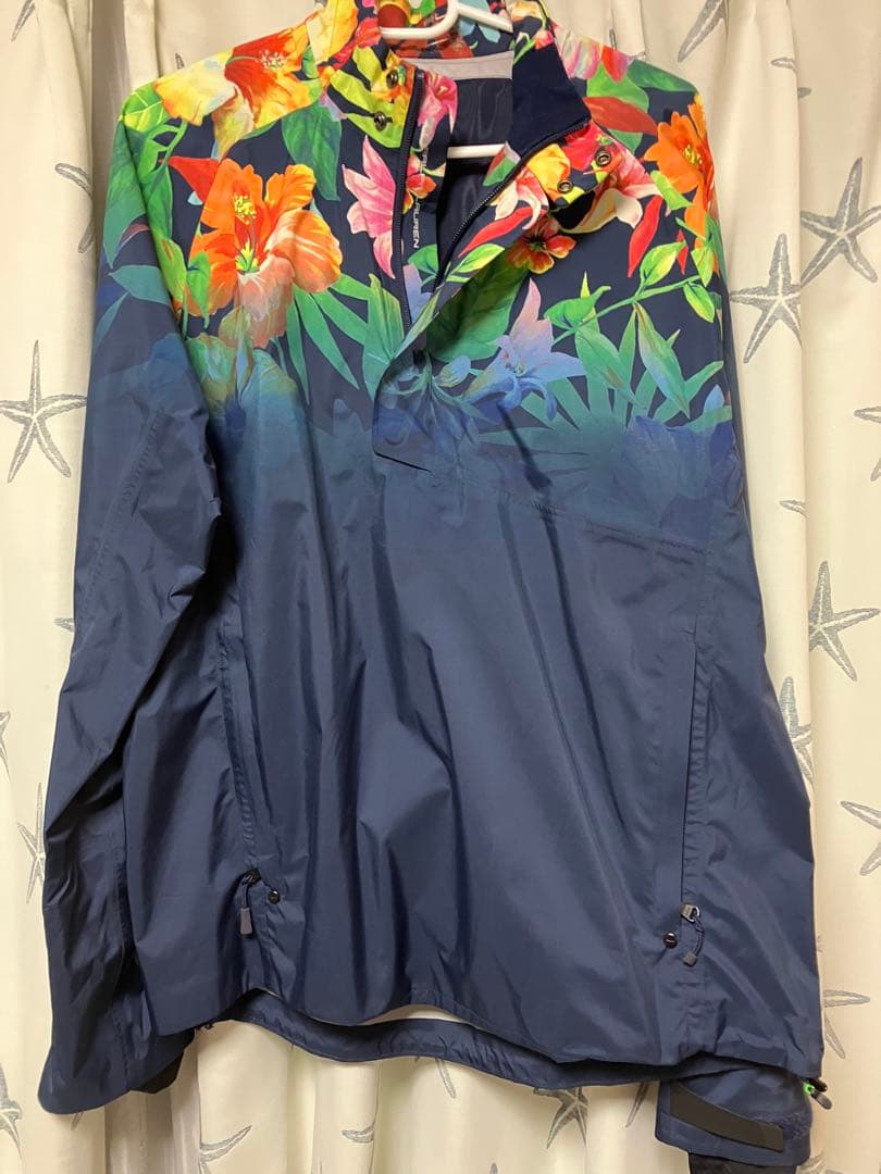 RLX ネイビー フローラル ゴルフジャケット
