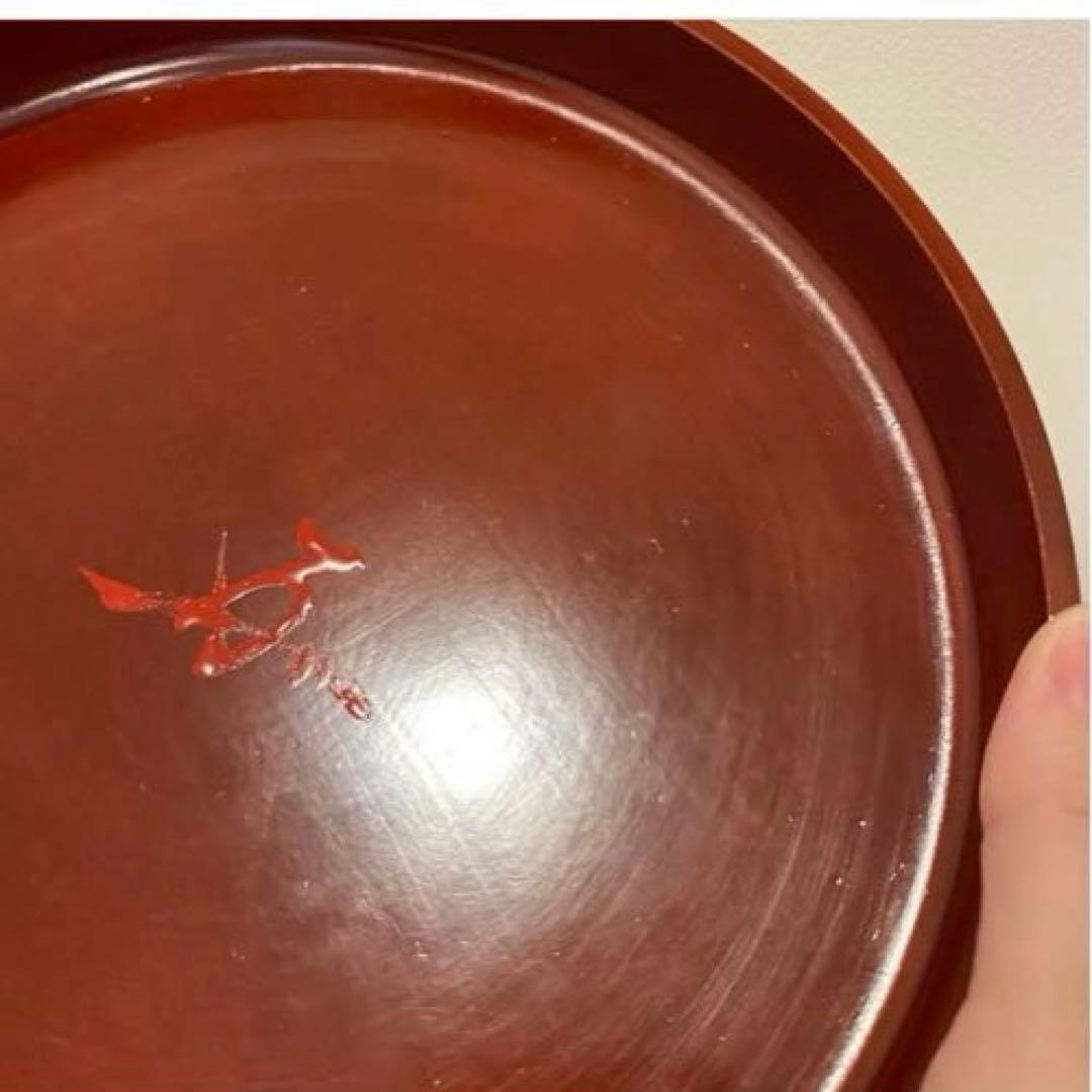 【花押あり】香川漆器　後藤塗　高松産　宗家後藤盆　喰籠　共箱　共布