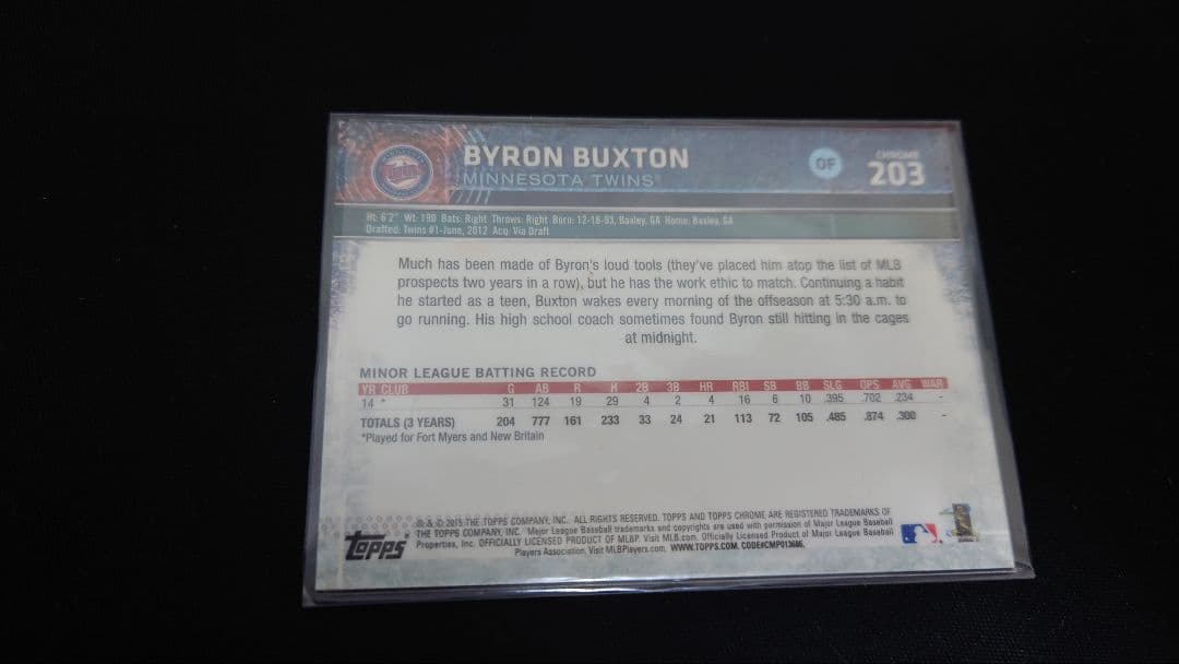 ToppsChrome2015 203 BYRON BUXTON RC ルーキー