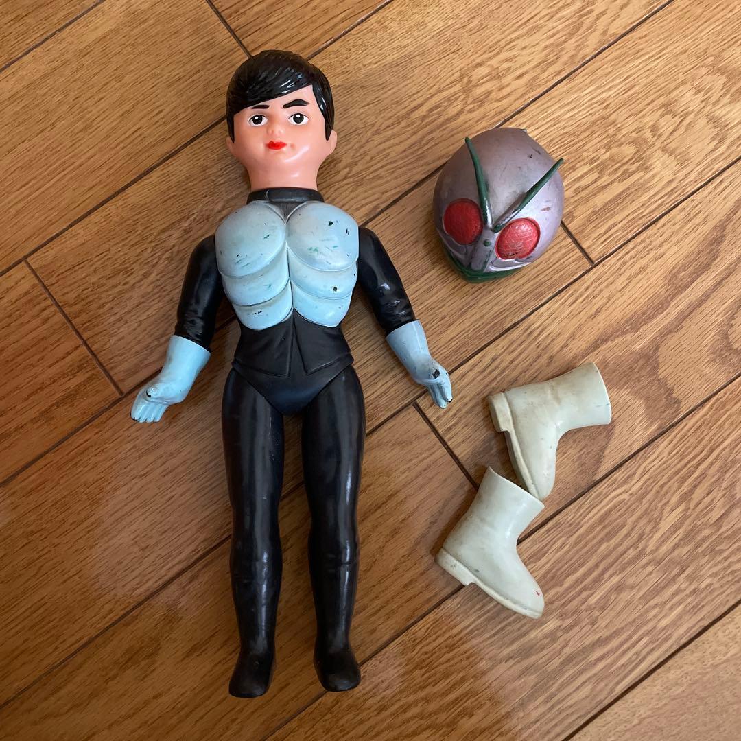 当時物　旧バンダイ　仮面ライダー　面　面取れ　ソフビ