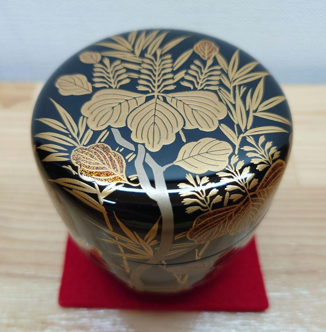 eyeknow 茶道具 大棗 京塗 桐竹蒔絵 真塗 木製 北村葵春 共箱