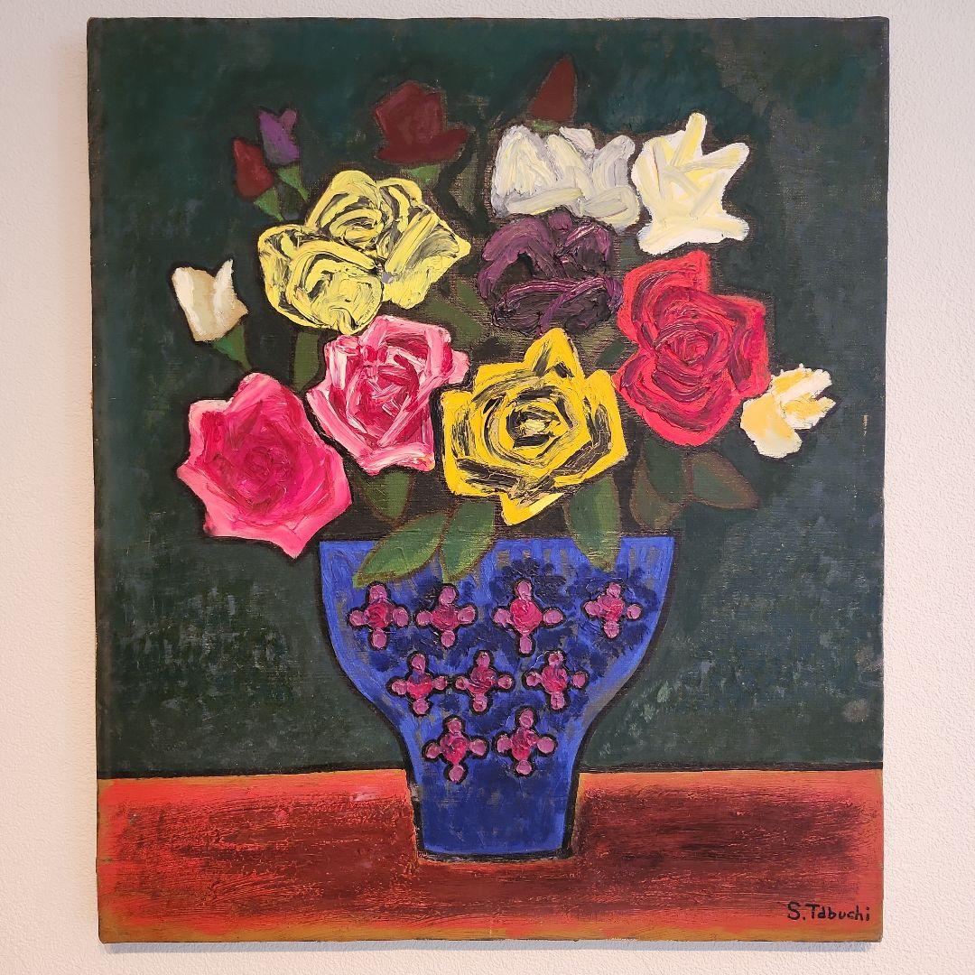 田渕眞兒　油絵　油彩画　薔薇シリーズ　花　No.3-15-s