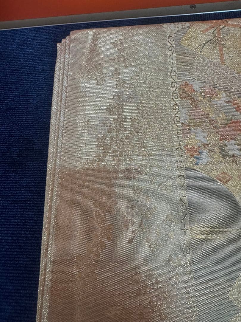 2666袋帯 古代彫金紋 西陣織 金糸　高級上質上品　約440cm 未使用