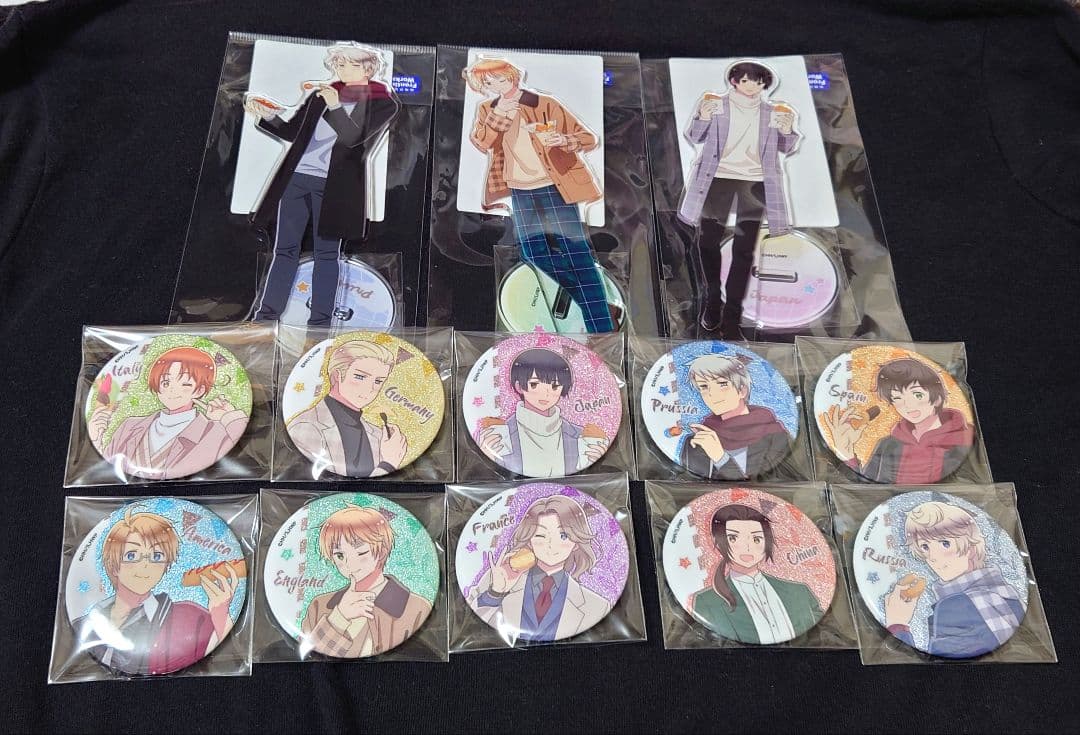 ヘタリア 食べ歩き アクリルスタンド 缶バッジ セット売り