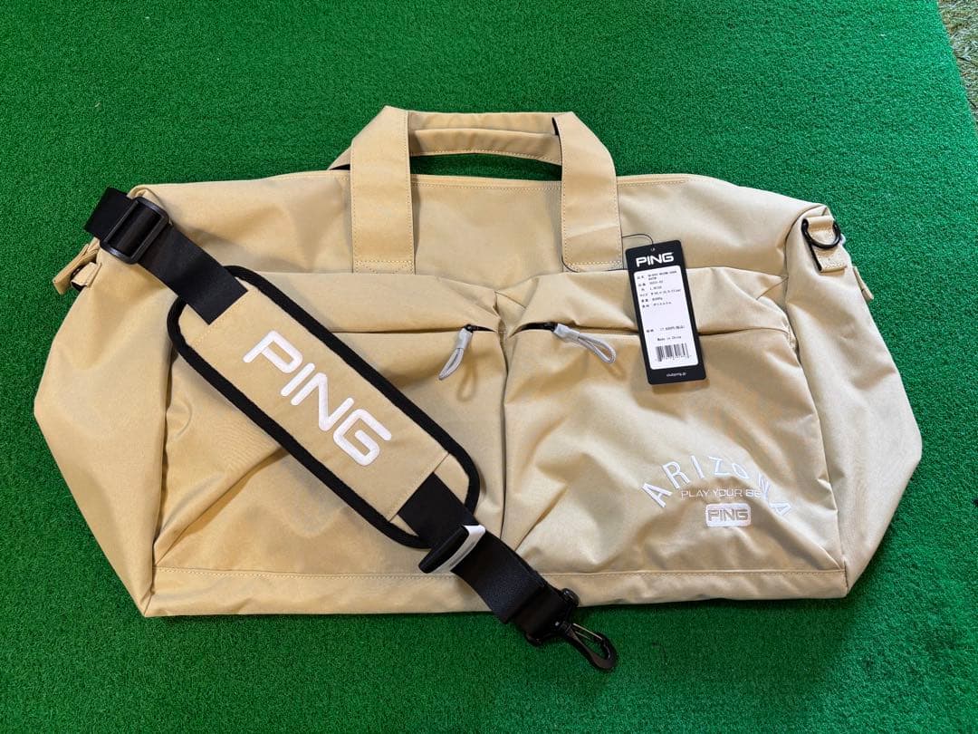 新品未使用　PING ボストンバッグ ベージュ　ゴルフ