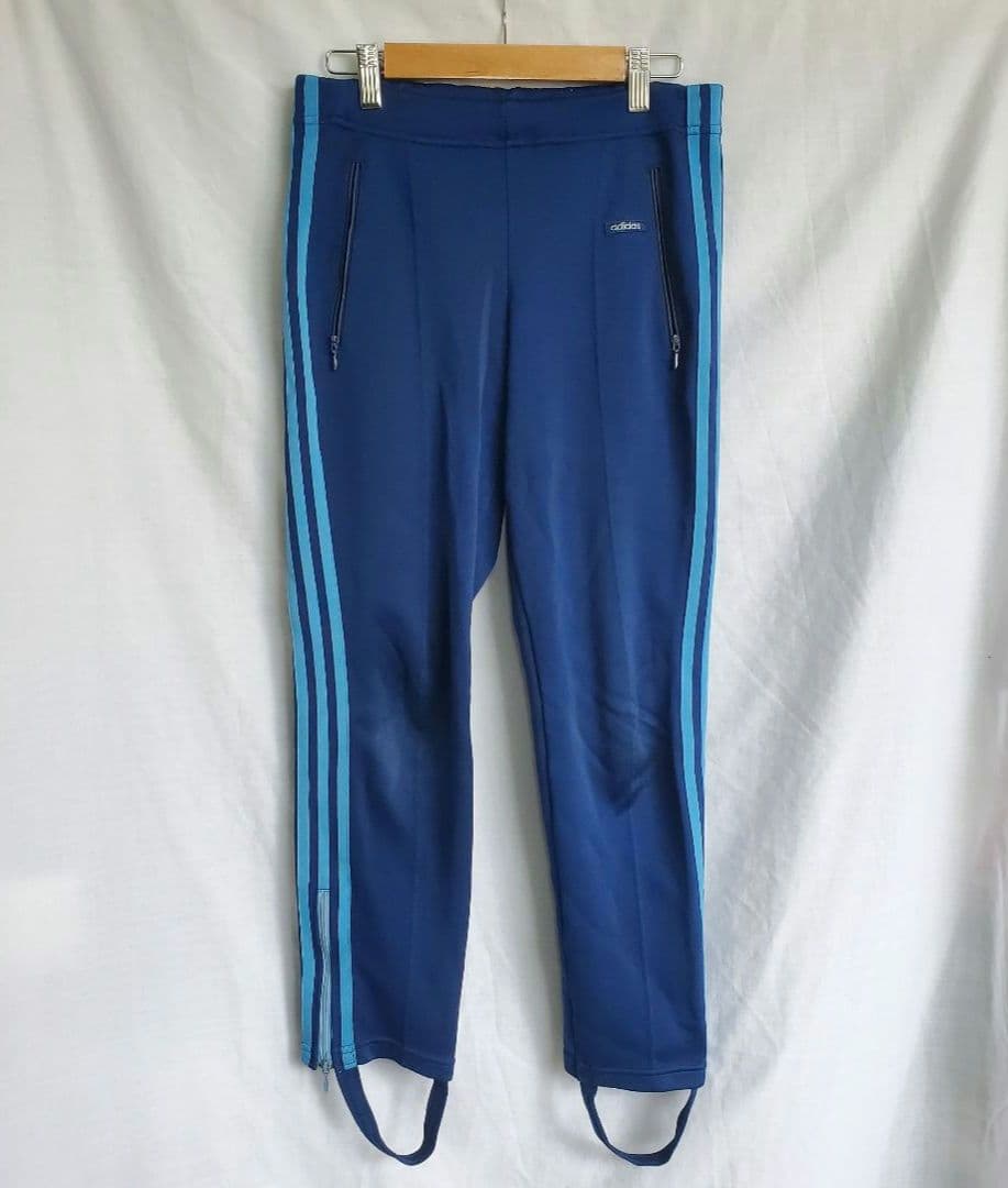 70s ａｄｉｄａｓ アディダス トラックパンツ ジャージパンツ ライン 紺
