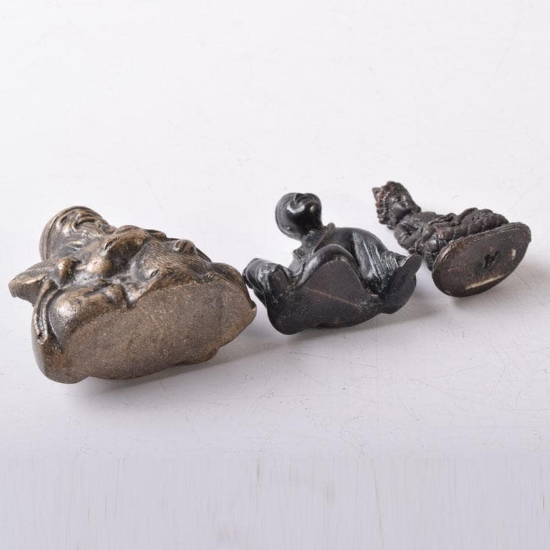 中国　古銅　チベット仏　仏像　人物像など　紙鎮　置物　6点まとめて　C　7455